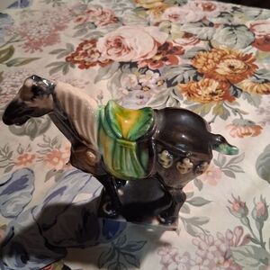 Handcrafted Ceramic Horse Figurine - Multicolor